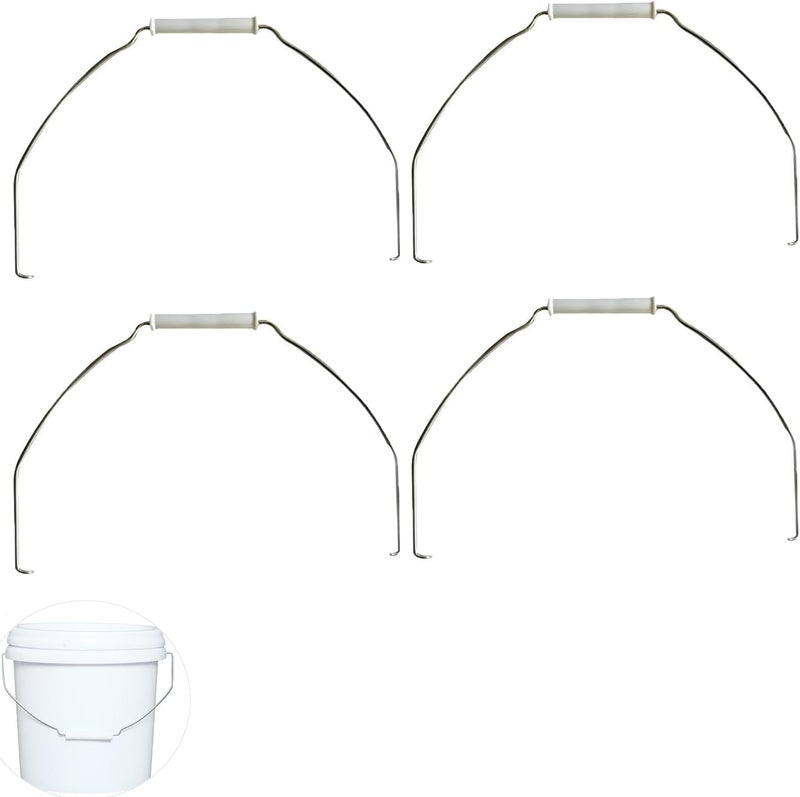 UtySty 4 Pack 5 Gallon Bucket Handle Replacement Steel Wire Handles with Plastic Grip for All Purpose Pail Airtight Pet Food Storage Container 5gal Buckets Pails Home Household Garden Construction - Image 1